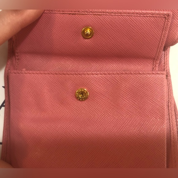 Prada Wallet (w COA Cards)  Saffiano Pink Leather Wallet - Picture 5 of 12